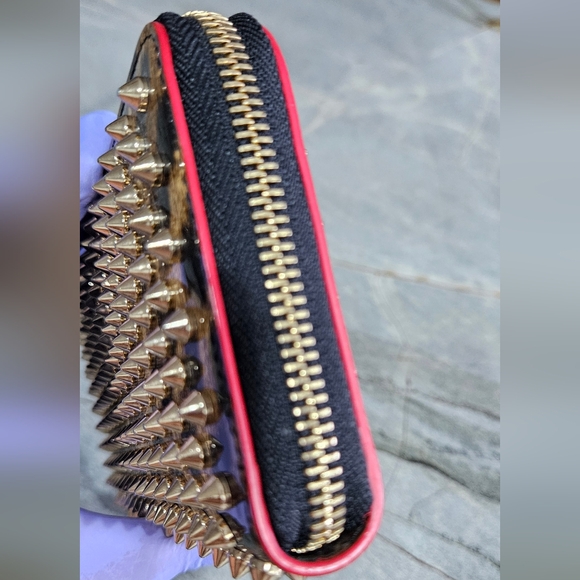 Christian Louboutin Black and Gold Studded Wallet -A Condition - Picture 9 of 17